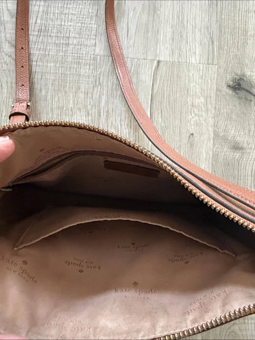 kate spade Pebbled Leather Crossbody in Cognac Brown